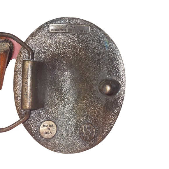 Bergamot made in usa vintage lion head belt buckle with belt - Picture 2 of 3